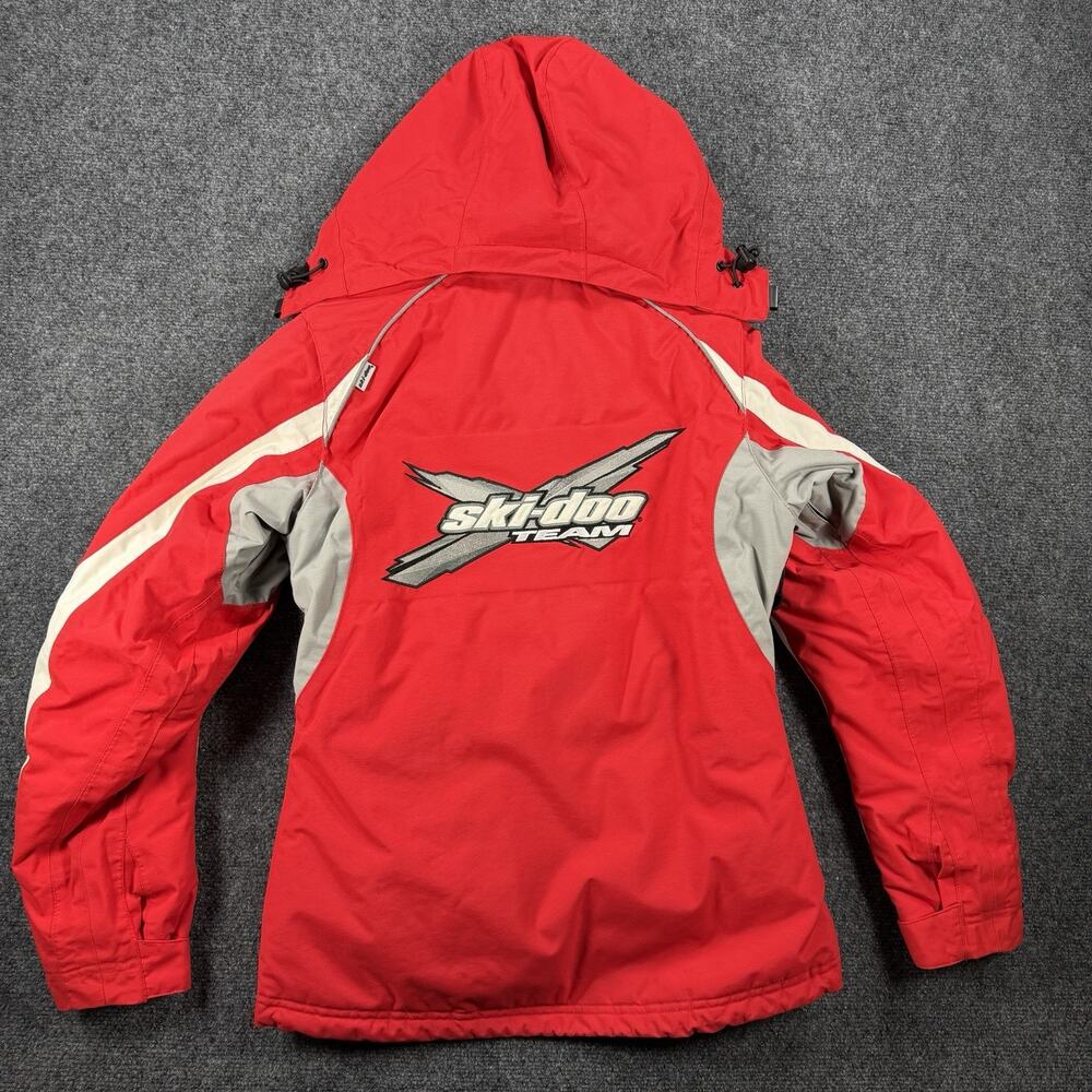 Ski-Doo Womens XS Snowmobile Jacket Red OOPYS BRP Hooded Winter Coat - Picture 3 of 13